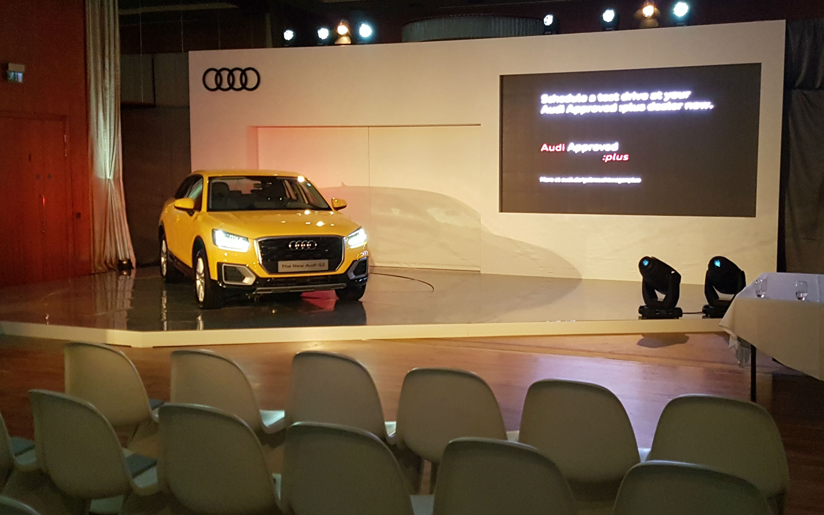 Backdrop and Revolving Stage for Audi Q2 launch in association with Pluto Events