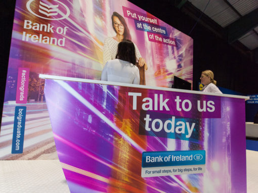 Bank of Ireland stand at Grad Ireland Grad Fair in association with Pluto Events