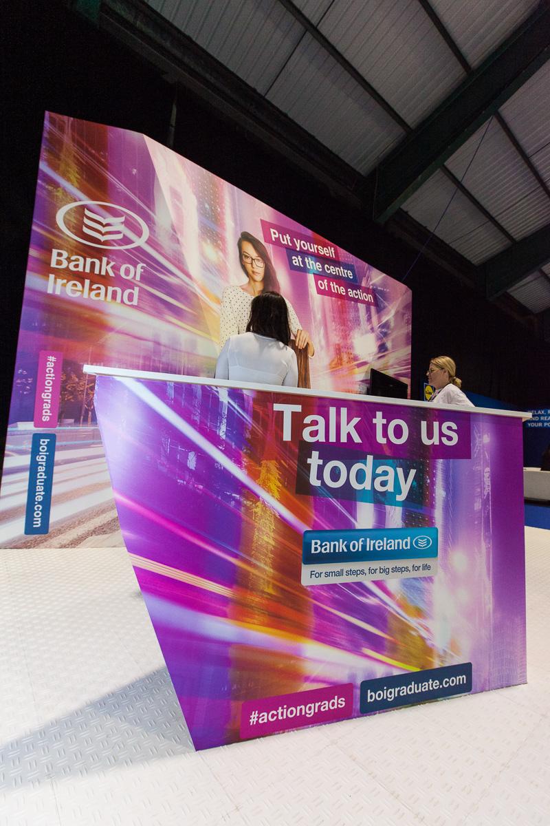 Bank of Ireland stand at Grad Ireland Grad Fair in association with Pluto Events