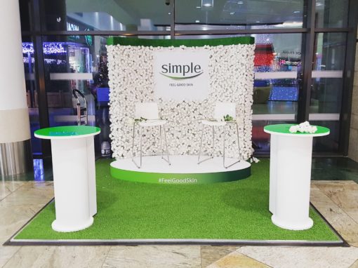 Simple Skincare stand in association with Runway Marketing
